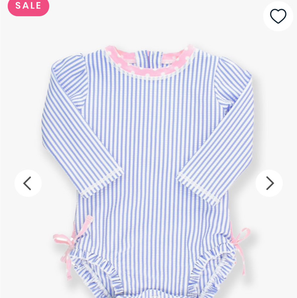 Seersucker Long Sleeve Rash Guard One Piece | RuffleButts & RuggedButts