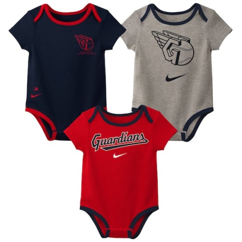 Cleveland Guardians Nike Infant Authentic Collection Three-Pack Bodysuit Set