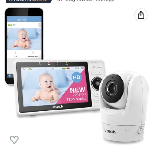 VTech Upgraded Smart WiFi Baby Monitor VM901, 5-inch 720p Display, 1080p Camera, HD NightVision, Fully Remote Pan Tilt Zoom, 2-Way Talk, Free Smart Phone App, Works with iOS, Android : Baby