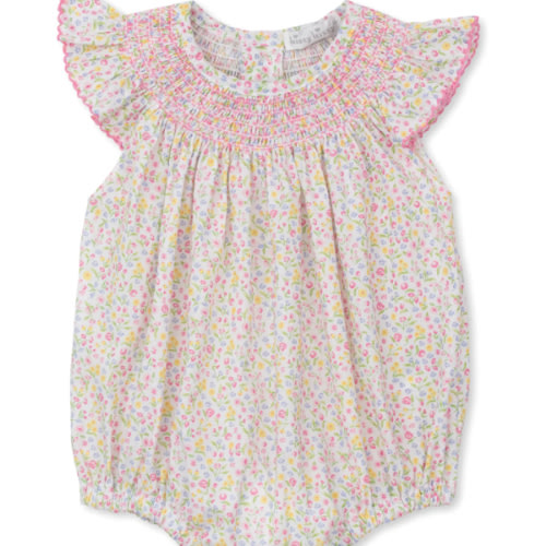 Garden Trellis Floral Smocked Woven Bubble