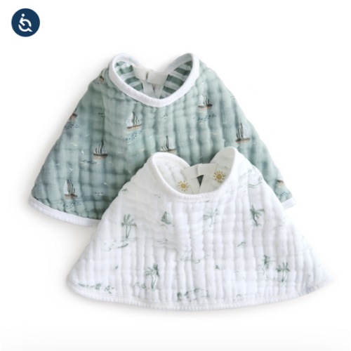 aden + anais Organic Cotton Muslin Oversized Burpy Bib in Sailing Seas