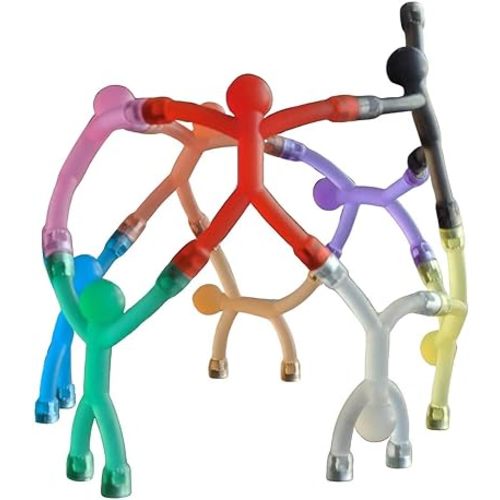 Classic Magnetic Character Figures - Posable Fidget Travel & Desk Toy | 10pc Opaque Colors Set Multipurpose Magnets