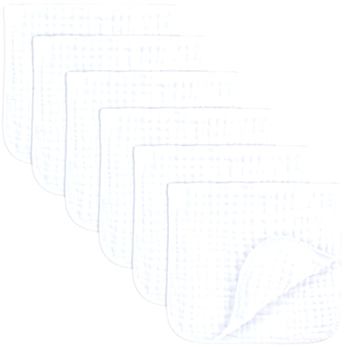 Muslin Burp Cloths Large 100% Cotton By Comfy Cubs (white, Pack Of 6)