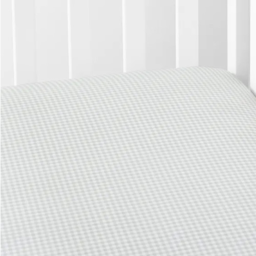 Ditsy Gingham Classic Cool Organic Cotton Percale Fitted Crib Sheet
