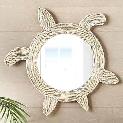 BLACK FOREST DECOR Wicker Sea Turtle Mirror