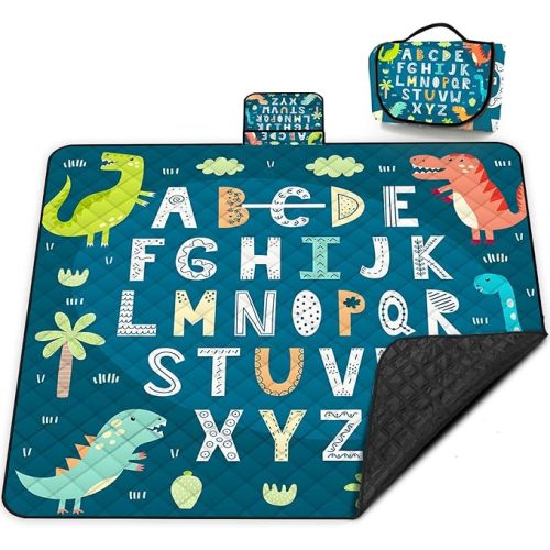 Extra Large Picnic Blanket Waterproof,80"x 80"Foldable Machine Washable Beach Blankets,Outdoor Blanket for 6-8 Adults,Picnic Mat Suitable for Indoor Crawling,Park Beach,Camping,Hiking,Travel( Blue)