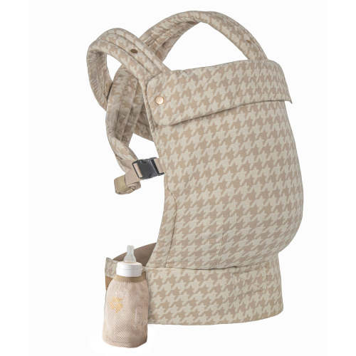 Lujifo Baby Carrier - Premium Cotton-Linen Blend, Hidden Pocket & Mesh Bottle Holder