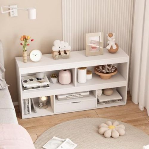 Garvee Kids Toy Storage Organizer with Drawer, 5-Cube Wooden Shelf for Playroom, Nursery, Classroom, Kids Room, Book & Toy Organizer Cabinet