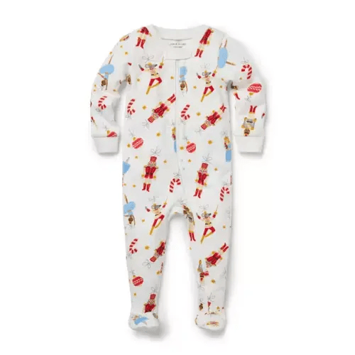 Baby Jet Ivory Nutcracker Baby Good Night Footed Pajama In Nutcracker Ballet by Janie and Jack