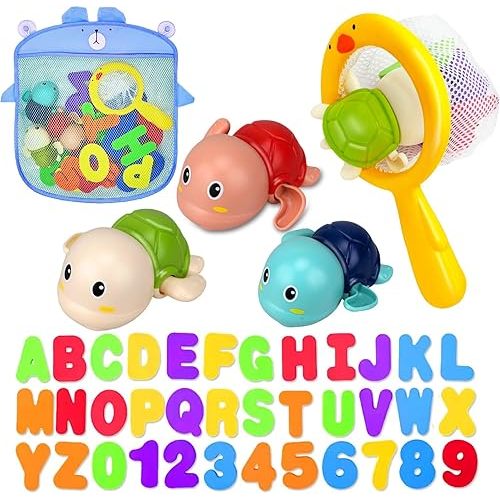 Bath Toys Kids Age 1-3 - Foam Bath Letters And Numbers Abc Alphabet Learning Toys Bathtub Toys Toddlers 2-4 Water Pool Shower Tub Toy Babies Infant 6-9-12-18-24 Months Gifts For 1-6 Year Old Boy Girl