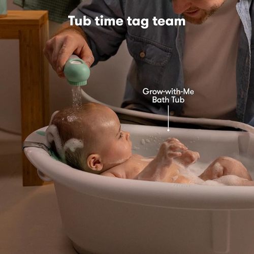 Frida Baby Control The Flow Bathtub Sprayer Attachment for Baby Bathtub, Baby Bath Shower Head with Scalp Massager, Control Waterflow with 2 Pressure Modes