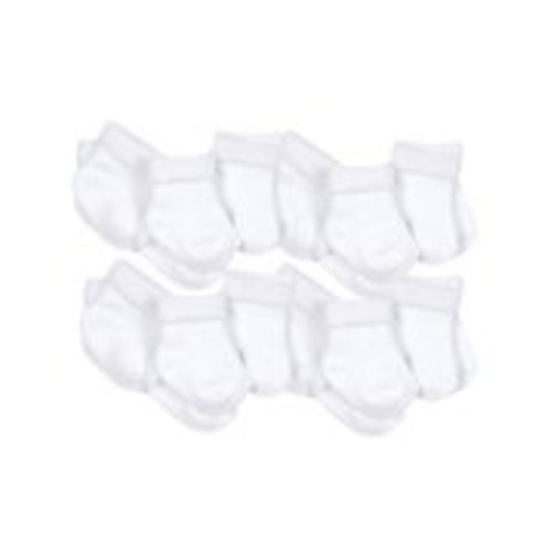 Gerber Organic Cotton Wiggle Proof White Bootie Socks, 12-Pack (Baby Boys or Baby Girls Unisex)