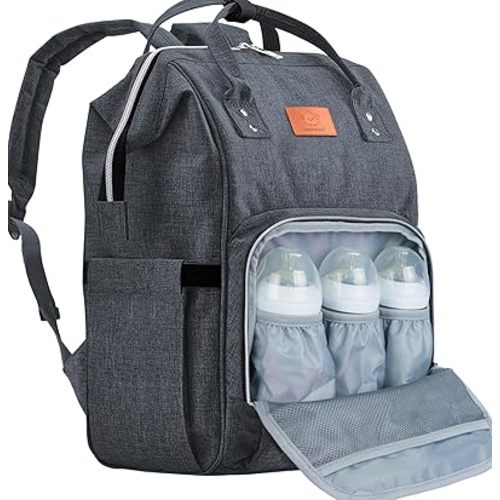 KeaBabies Baby Diaper Bag Backpack - Baby Bag for Boys,Girls, Waterproof Multi Function Baby Backpack, Large Diaper Bags for Baby Girl, Baby Boy, Travel Diaper Bag with Changing Pad (Mystic Gray)