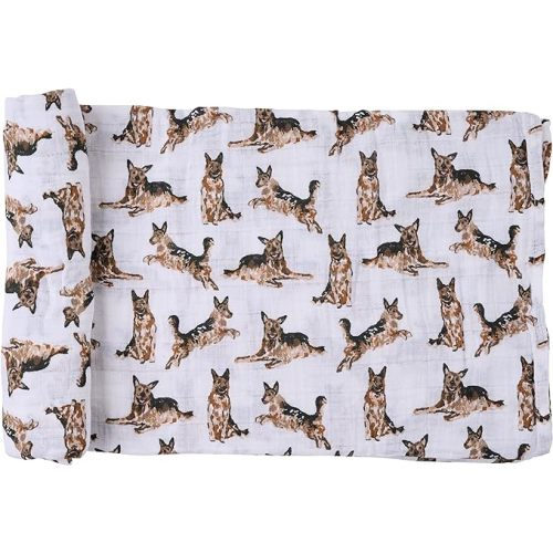 Mud Pie Baby Dog Breed Swaddle Blanket, German Shepherd 47" x 47" - German Sherpherd