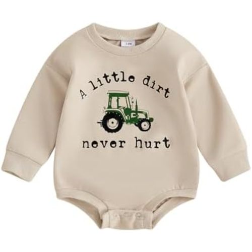 Infant Baby Boy Girl Fall Winter Clothes Oversized Sweatshirt Romper Long Sleeve Bubble Romper 3 6 9 12 18 Months