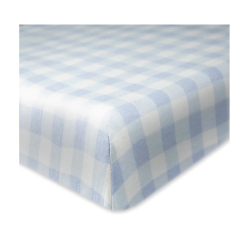 Organic Cotton Fitted Crib Sheet | Honest Baby - Blue Buffalo check