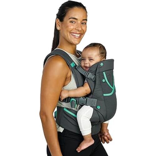 Infantino Carry On Active - Ergonomic Multi-Pocket Infant & Toddler Carrier, 8-40 lbs, with Padded Straps, Lumbar Belt Storage & Pacifier Loop