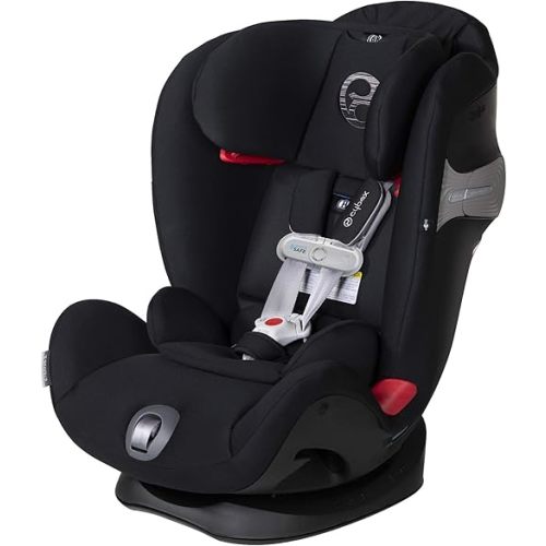 CYBEX Eternis S with SensorSafe, Convertible Car Seat for Birth Through 120 Pounds, Up to 10 Years of Use, Chest Clip Syncs with Phone for Safety Alerts, Toddler & Infant Car Seat, Lavastone Black