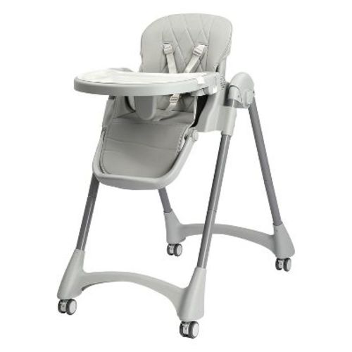 JOYMOR 4 in 1 Folding Baby High Chair for Babies to Toddlers, Infant Eating Foldable Highchair, 4-Position Removeable & Tray, 5-Point Harness