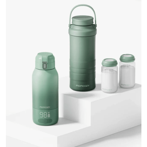 momcozy On-the-Go Bundle: Portable Baby Bottle Warmer + 22oz Baby Bottle Cooler