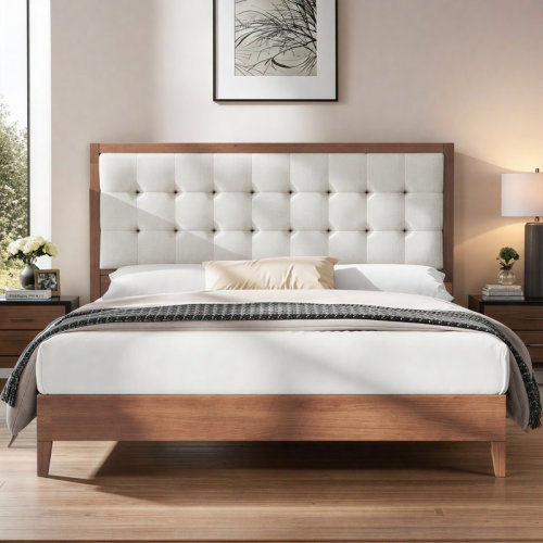 Wade Logan® Behka Upholstered Platform Bed & Reviews | Wayfair