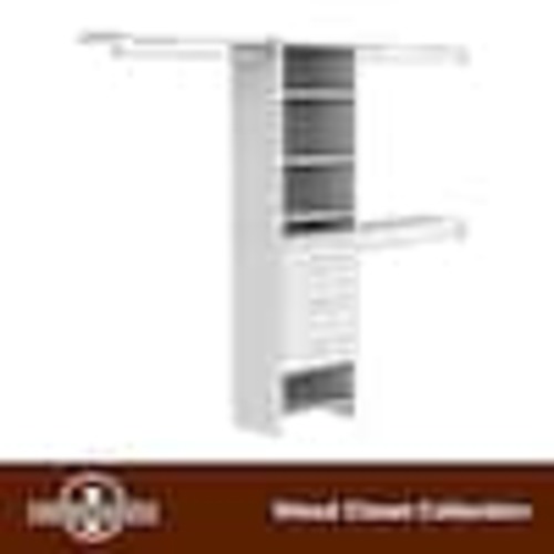 ClosetMaid Impressions Basic Plus 60 in. W - 120 in. W White Wood Closet System 53862