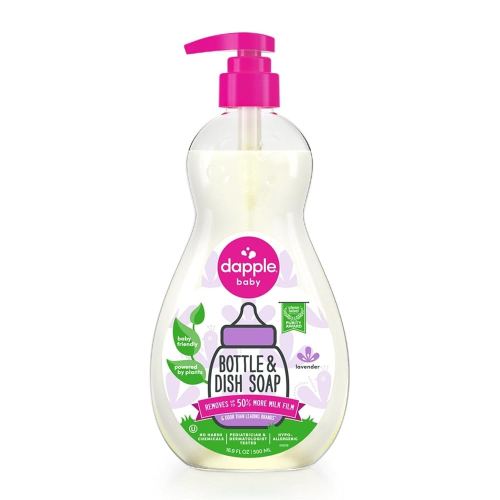 Dapple Baby Bottle Soap, Hypoallergenic Dish Soap for Baby Bottles, Powered by Plants, Lavender, 16.9 Fl Oz (Pack of 1)