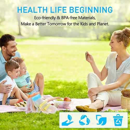 10 Pack Food Storage Bags Reusable Freezer Bags Leakproof BPA Free Food Bags Various Size For Meals,Home Organization Travel