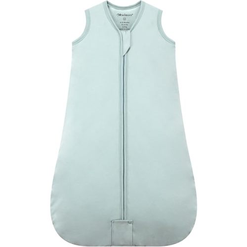 Mosebears Sleep Sack Baby Winter Wearable Blanket with 2-Way Zipper,2.5 TOG Cotton Sleep Sack Unisex (Calm Sage, 0-6 Months)