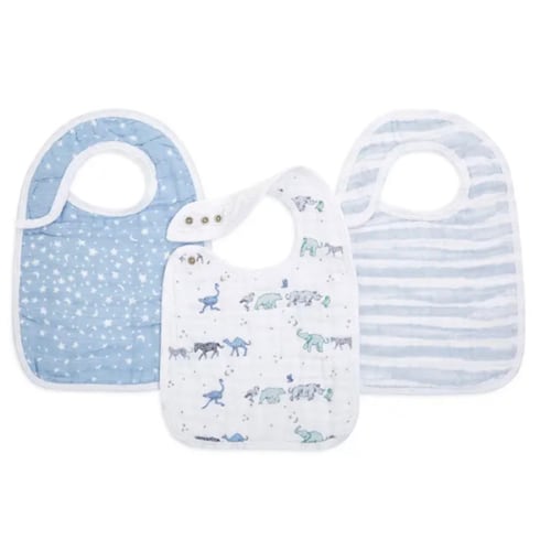 cotton muslin snap bibs 3 pack