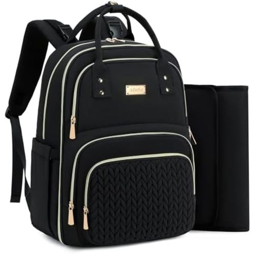 Diaper Bag Backpack - Large Multi functional, Boys, Girls & Baby Travel Essentials Tote with Changing Pad, Insulated Pockets, Stroller Straps, Waterproof - Baby Backpack for Mom & Maternity (Black)