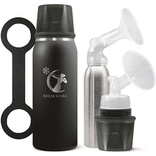 Breastmilk Chiller Reusable Storage Container by CERES CHILL | Keeps Milk Safe for up to 20 Hours | Connects w/Major Pumps (1 Chiller, 0 Dark 30)