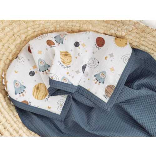 Baby Blanket Planets Solar System, Baby Boy Blanket with Name,  Outer Space Nursery, Custom Name Blanket, Baby Shower Gift, Baby Boy Gift