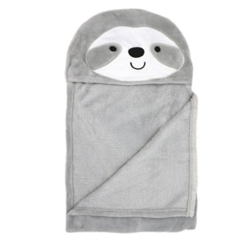 Sloth Hooded Baby Blanket, Gray