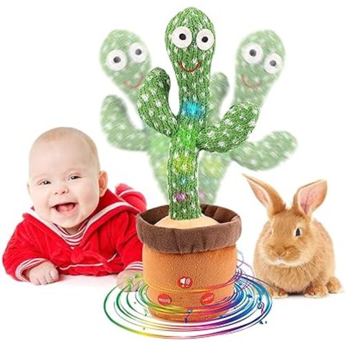 Volume Adjustable Dancing Cactus Talking Cactus Baby Toys Singing Toys, Baby Cactus Repeating What You Say Baby Boy Toys Imitation Toys Glowing Musical Toys Children's Toys