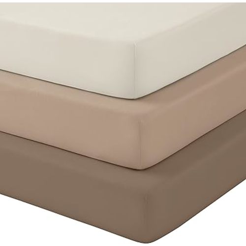Baby Crib Sheets 3 Pack, Snug Fit Fitted Crib Sheet for Boys Girls, Super Soft Microfiber Toddler Bed Sheet,Neutral Stretchy Playard Sheet, Breathable & Wrinkle-Resistant, Beige Gradient Brown