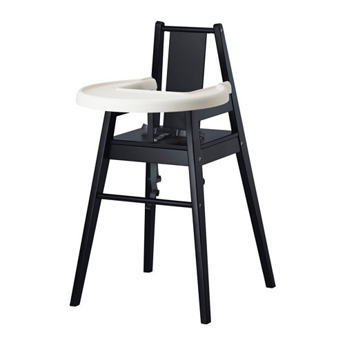 BLÃ…MES High chair with tray, birch black - - - IKEA