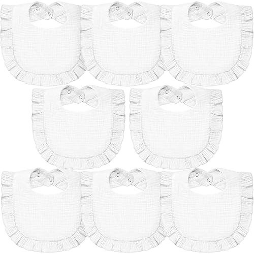 Lictin 8-Pack Muslin Baby Bibs - Bandana Drooling and Teething Bibs, Unisex Cotton