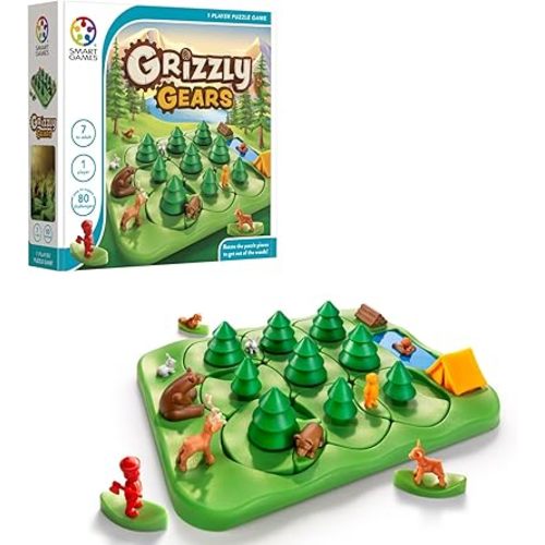 SmartGames Grizzly Gears Game with 80 Challenges for Ages 7 - Adult