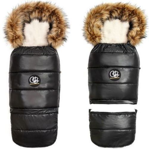 Cover Baby 0-3 Years Organic Premium Beige Wool Adjustable Footmuff in Pastel Black