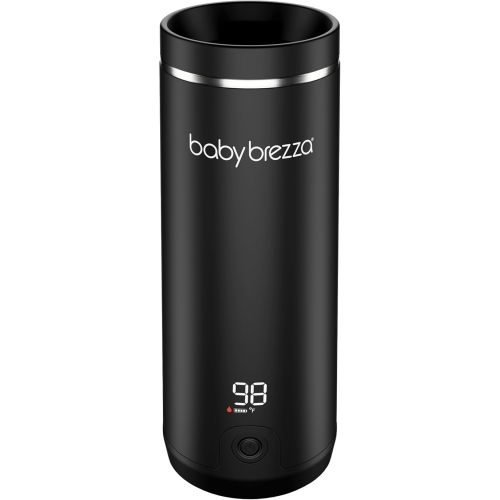 Baby Brezza Portable Warmer – 3X Faster Baby Bottle Warming - Travel Breastmilk and Formula Warmer - Safe, Even Heating - Up to 9oz - No Adapters, Black