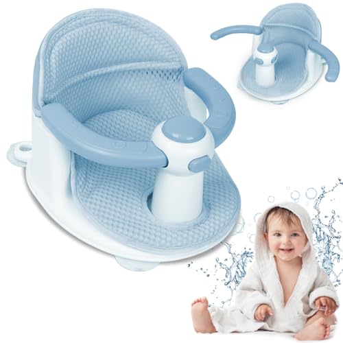 TOSGN Baby Bath Seat, Infant Bathtub Seats for Babies Sitting Up Aged 6-24 Months, New Baby Bath Tub-Protect Toddlers Skin and Back Support, Soft Non-Slip Cushions Extra Added