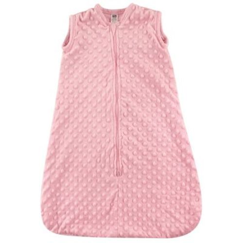 Hudson Baby Infant Girl Plush Sleeping Bag, Sack, Blanket, Light Pink Dot Mink, 6-12 Months
