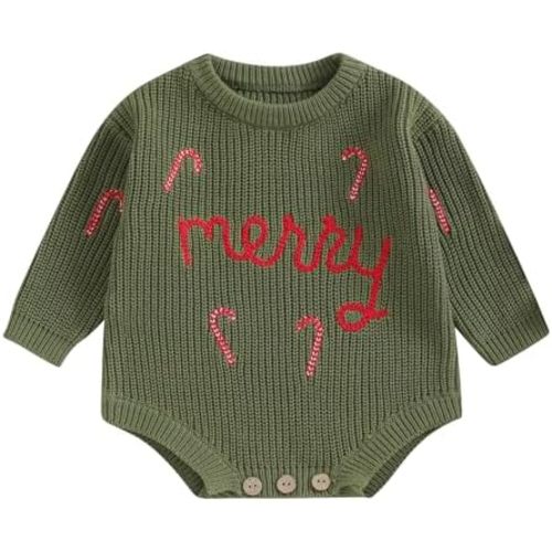 woshilaocai Baby Boy Girl Sweater Oversized Long Sleeve Romper Warm Crewneck Bodysuit Knitted Winter Clothes