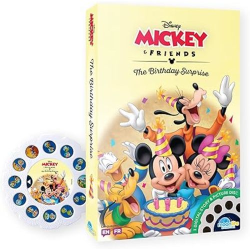 Moonlite Storytime Mickey and Friends The Birthday Surprise Storybook Reel, A Magical Way to Read Together, Digital Story for Projector, Fun Sound Effects, Learning Gift for Kids Age 1 Year and Up