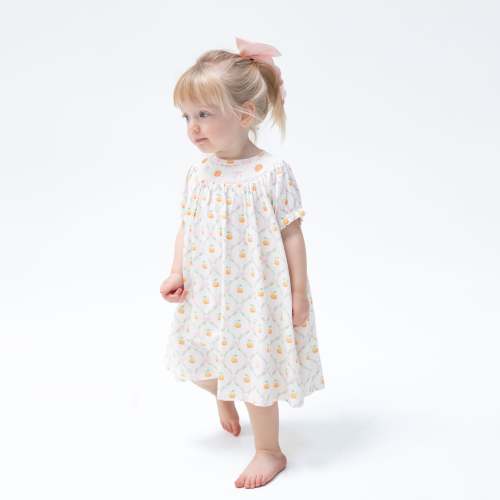 Pretty Pumpkin Trellis - Jane Puff Sleeve Bishop Dress and Bloomer – Angel Dear
