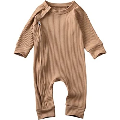 CIYCUIT Newborn Baby Boy Girl Romper Clothes Infant Solid Ribbed Onesie Bodysuit Jumpsuit Outfits