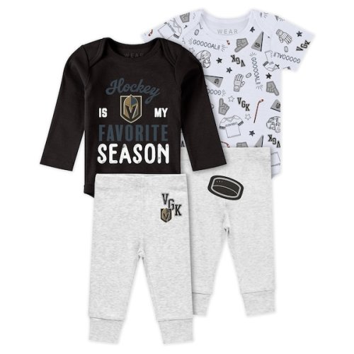 Vegas Golden Knights WEAR - Newborn 3-piece Bodysuits & Pants Set