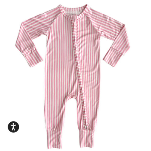 Pink Stripe Zipper Romper – In my Jammers