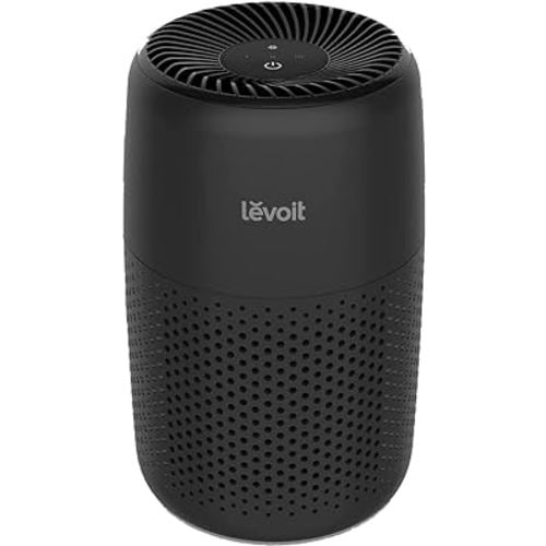LEVOIT Air Purifiers For Bedroom Home, 3-in-1 Filter Cleaner With Fragrance Sponge For Better Sleep, Filters Smoke, Allergies, Pet Dander, Odor, Dust, Office, Desktop, Portable, Core Mini, Black